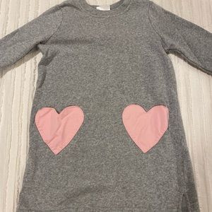 EUC Hanna Anderson heart pocket dress, super cozy! Size 6-7, 120cm.